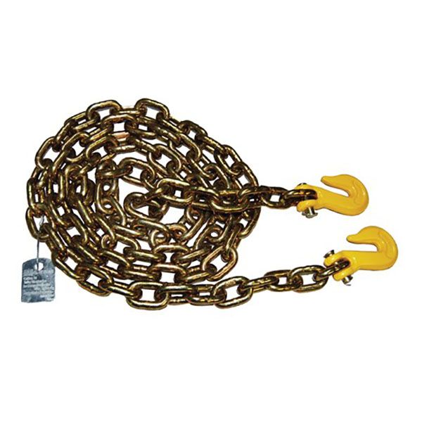 Extra HD 3/8" X 20' Chain with Grade 80 Clevis Hooks