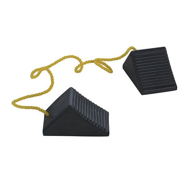 Pair of Rubber Wheel Chocks with Rope