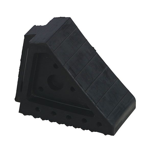 Molded Rubber Wheel chock with Molded Handle 6" H