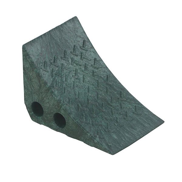 Recycled Polypropylene Plastic Wheel Chock 10-1/4 In. x 7-1/2 In. x 7-1/2 In. Green