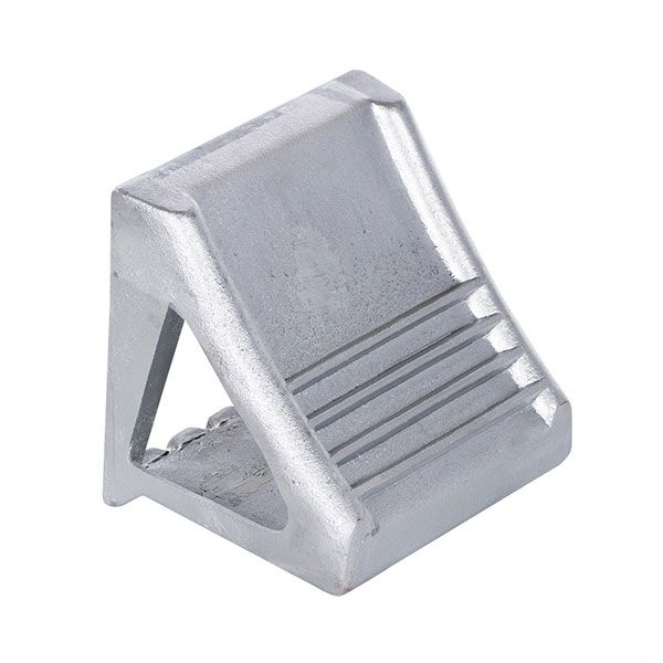 Molded Steel Chock with grip slot.
