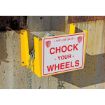 Steel Wheel Chock Holder with Chock Your Wheels Sign