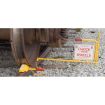 2 Steel Rail Car Chocks with Sign and Handle