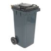 32-gallon gray HDPE trash can front view