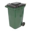 64-gallon green HDPE trash can front view