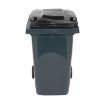 64-gallon gray HDPE trash can top view