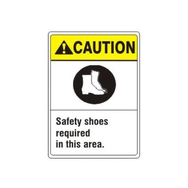 Caution: Safety Shoes Required In This Area. Boots Picto sign - AN-2321