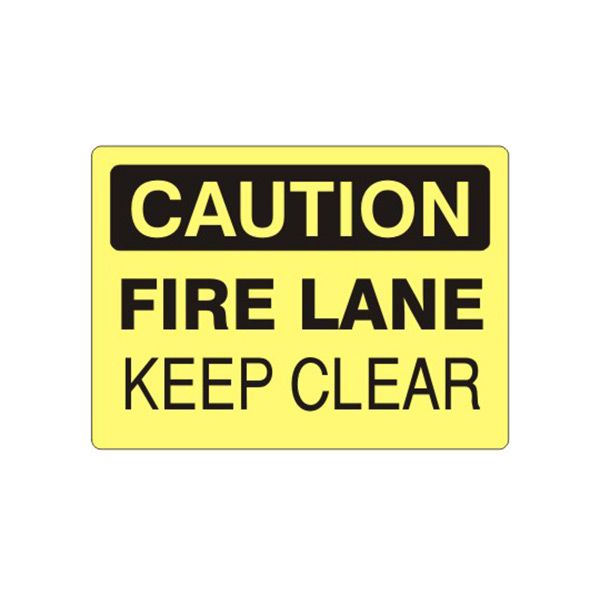 Caution: Fire Lane Keep Clear sign - C-260914