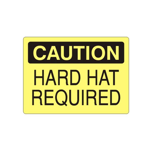 Caution: Hard Hat Required sign - C-960314