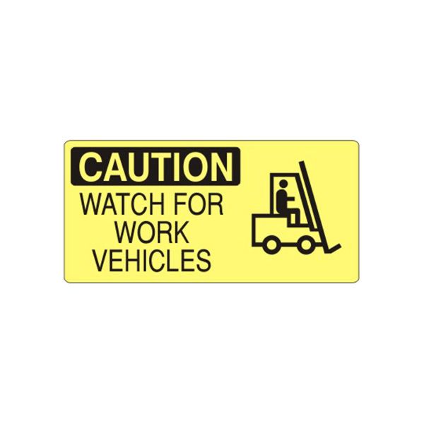 Caution: Watch For Work Vehicles With Forklift Picto sign - CP-966271
