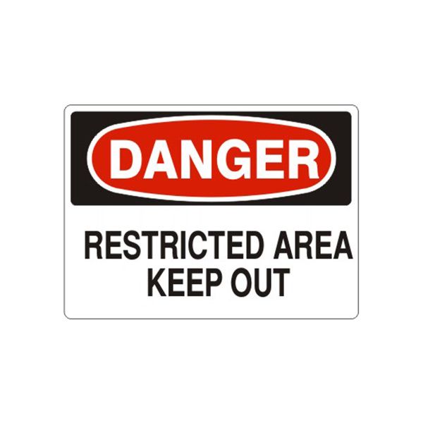 Danger: Restricted Area Keep Out sign - D-660614