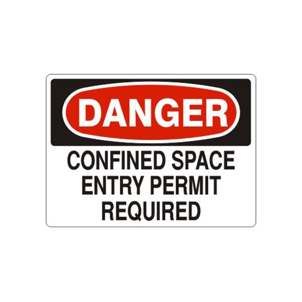 Danger: Confined Space Entry Permit Required sign - D-962114