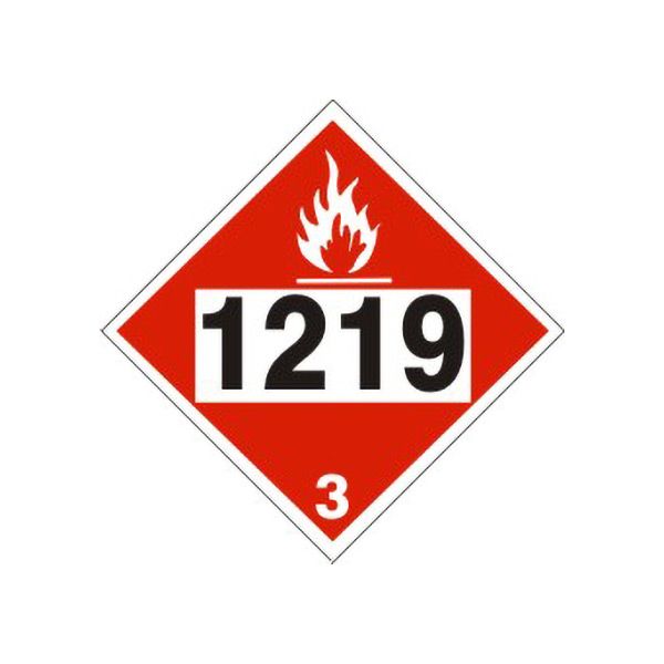 1219 Isopropanol - Class 3 Placard sign - DOT-12191