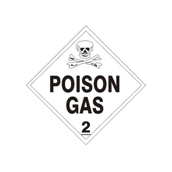 Poison Gas With Poison Picto - Class 2 Dot Placard sign - DOT-60371