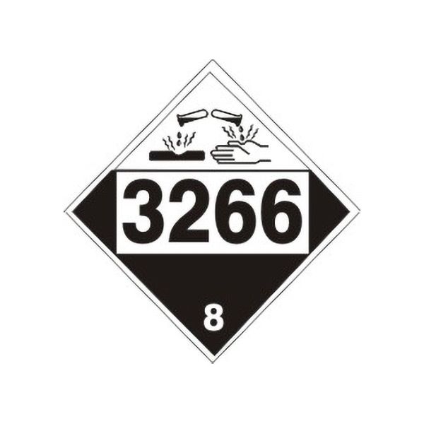 3266 Corrosive Liquid, Basic, Inorganic - Class 8 Placard - DOT-32668