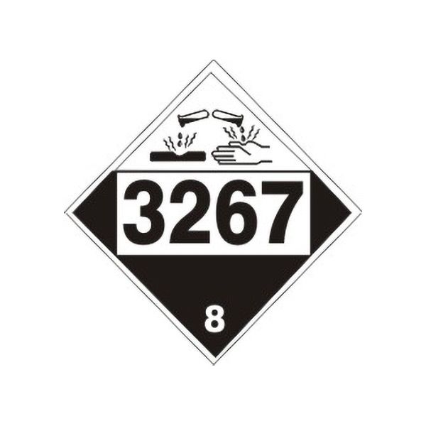 DOT Placard: Corrosive Picto 3267 Corrosive Liquid, Acidic, Organic N.O.S. Class 8 sign - DOT-32674