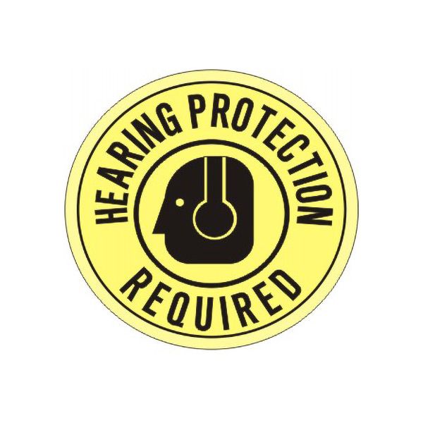 Hearing Protection Required With Ear Protection Picto Floor Decal - FD-9