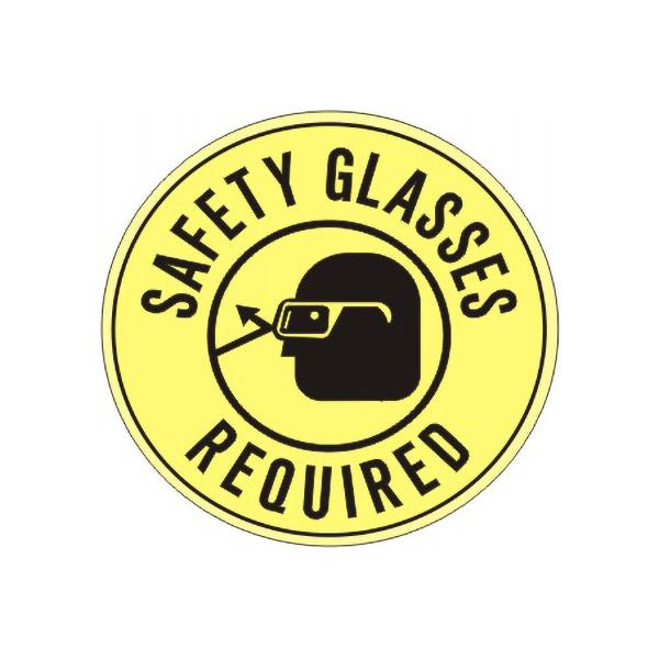 Safety Glasses Required With Eye Protection Picto Floor Decal - FD-15
