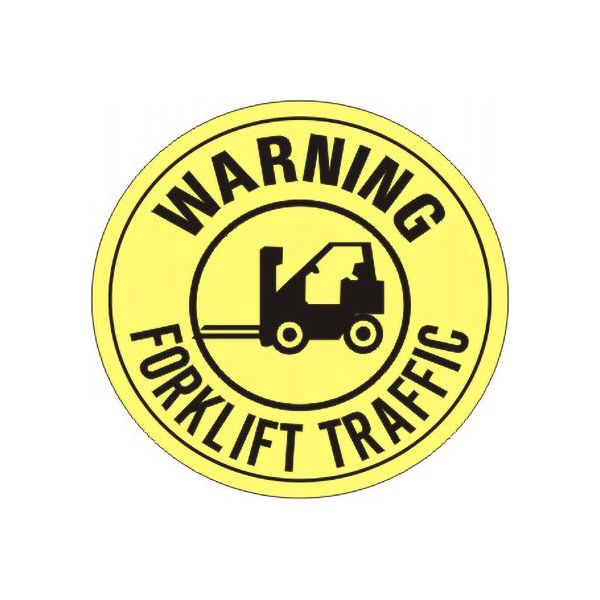Warning Forklift Traffic With Forklift Picto Floor Decal - FD-21