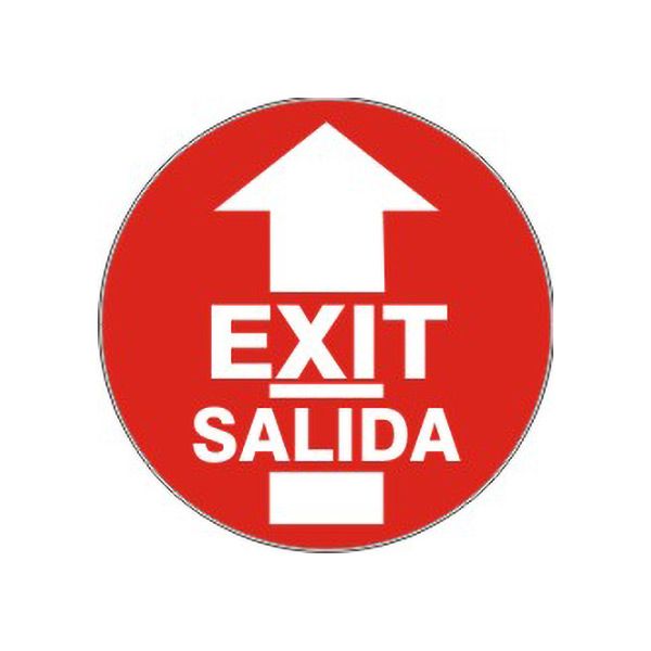 Exit/Salida With White Arrow Pointing North Bilingual Floor Decal - FD-44