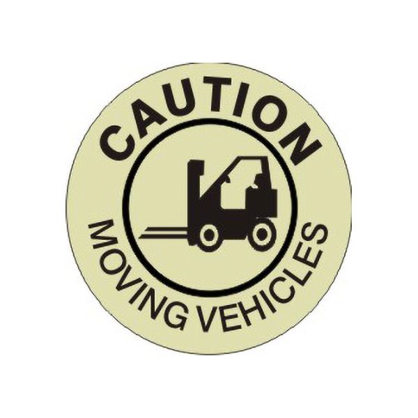 Caution Moving Vehicles Forklift Picto Floor Decal Glow - FDGL-2