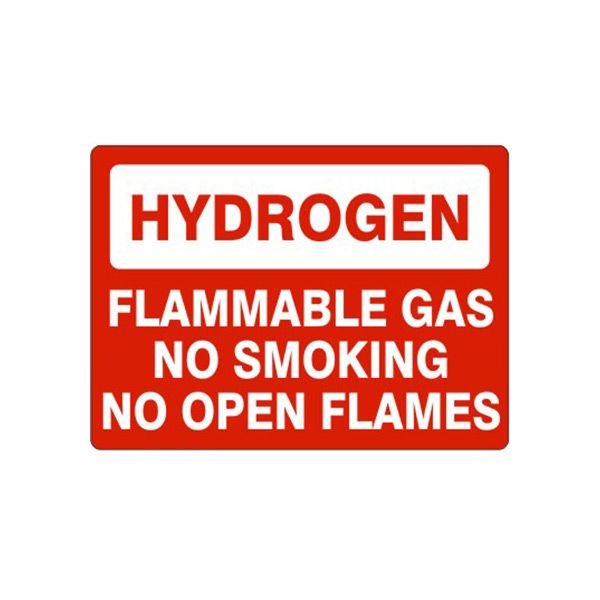 Hydrogen Flammable Gas No Smoking No Open Flames sign - G-376214