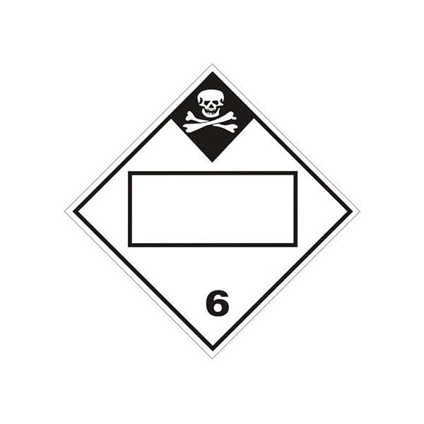 Poison Picto Diamond Blank - Class 6 Placard sign - DOT-18441