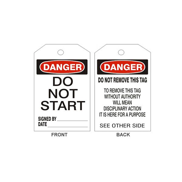Danger Do Not Start Tags - Back 2 - LT-111-2