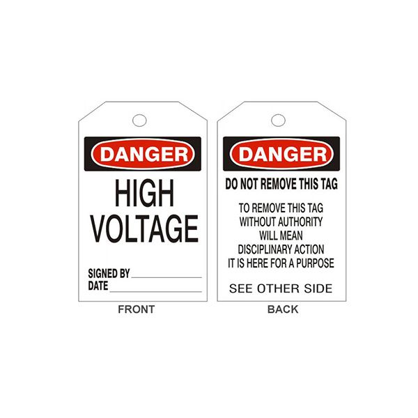 Danger High Voltage Tags - Back 2 - LT-118-2