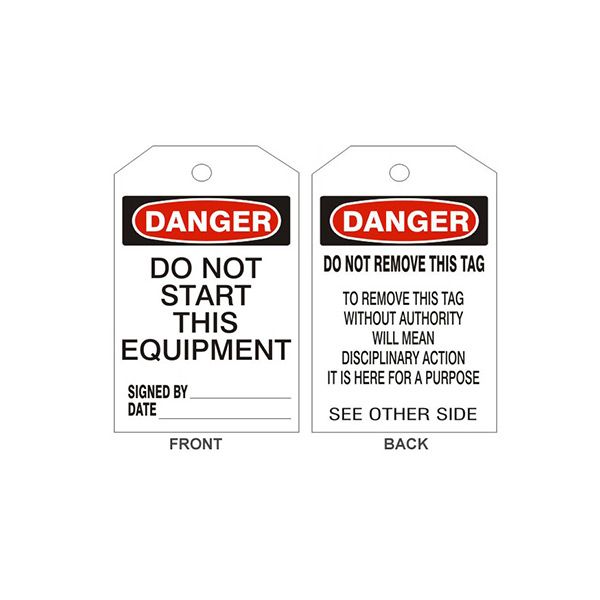 Danger Do Not Start This Equipment Tags - Back 2 - LT-138-2
