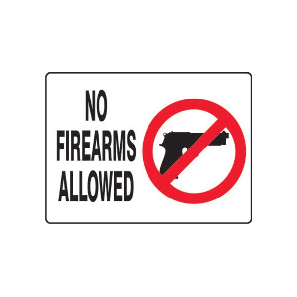 No Firearms Allowed With Picto Of Handgun Within Red Circle sign - G-993014