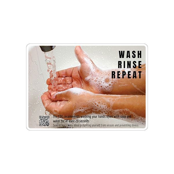 Wash Rinse Repeat - Germ And Virus Prevention Sign - GV-44423
