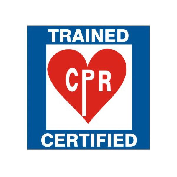 Trained Cpr Certified With Cpr Heart – Helmet / Hard Hat Markers - HM-8