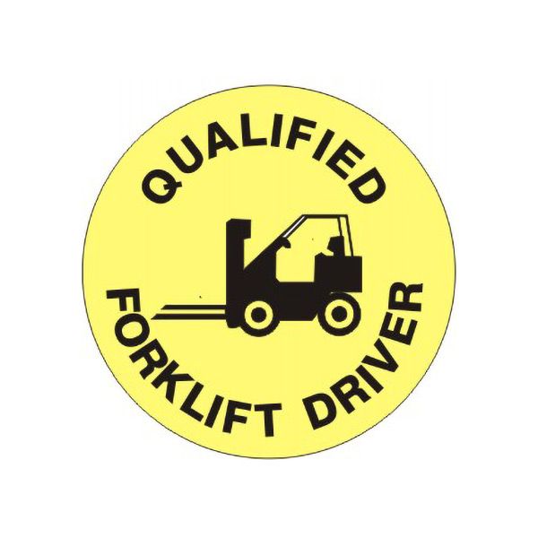 Qualified Forklift Driver With Forklift Picto  – Helmet / Hard Hat Markers - HM-12