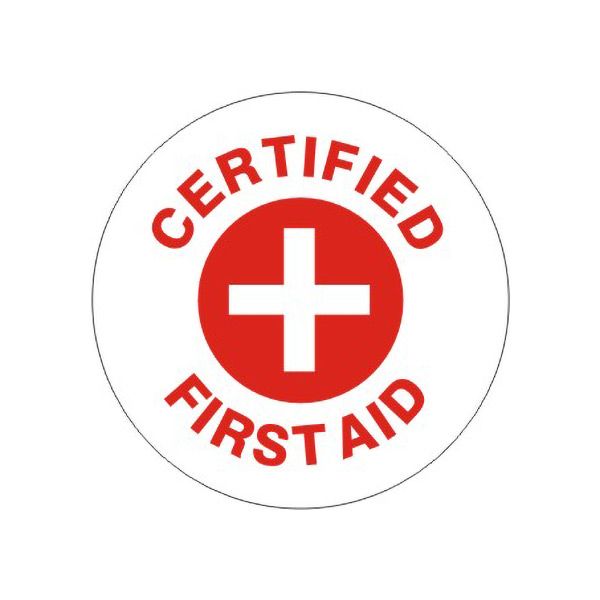 Certified First Aid With Cross – Helmet / Hard Hat Markers - HM-17