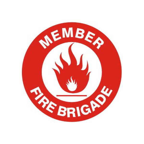 Member Fire Brigade  Red/Wht Flame Picto – Helmet / Hard Hat Markers - HM-20