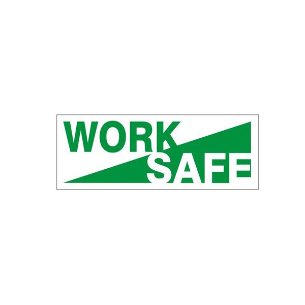 Work Grn/Wht  Safe  Wht/Grn – Helmet / Hard Hat Marker - HM-22