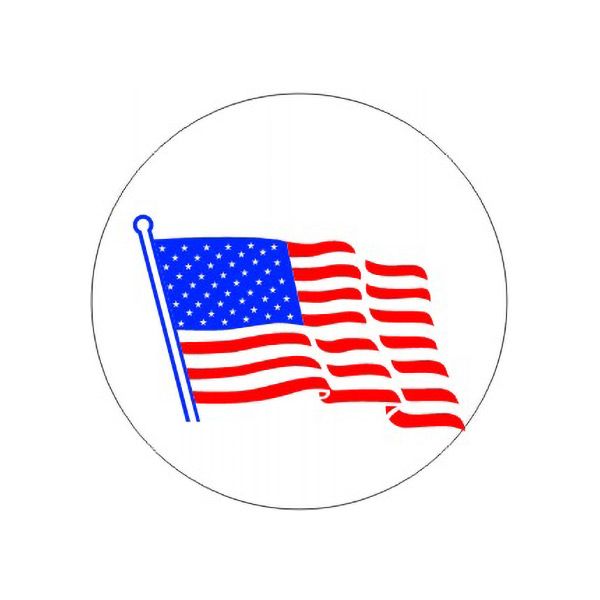 American Flag On Pole  – Helmet / Hard Hat Markers - HM-30