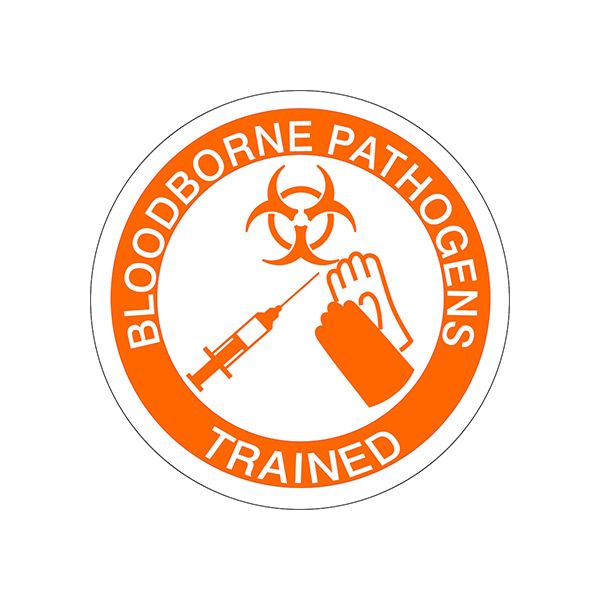 Bloodborne Pathogens Trained With  Picto – Helmet / Hard Hat Markers - HM-34