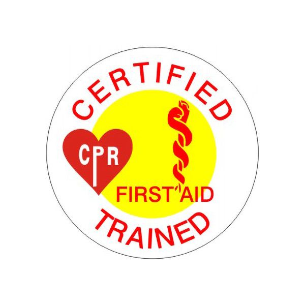 Certified Cpr Picto First Aid Picto Trained – Helmet / Hard Hat Markers - HM-35