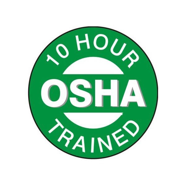 10 Hour Osha Trained – Helmet / Hard Hat Markers - HM-125