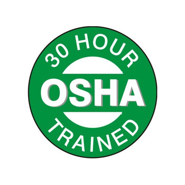 30 Hour Osha Trained – Helmet / Hard Hat Markers - HM-126