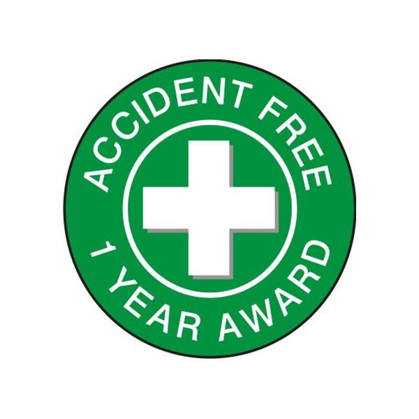 Accident Free 1 Year Award Picto – Helmet / Hard Hat Markers - HM-127