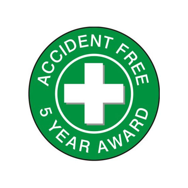 Accident Free 5 Year Award Picto – Helmet / Hard Hat Markers - HM-128