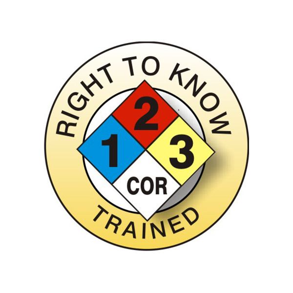 Right To Know Trained pa Picto – Helmet / Hard Hat Markers - HM-141