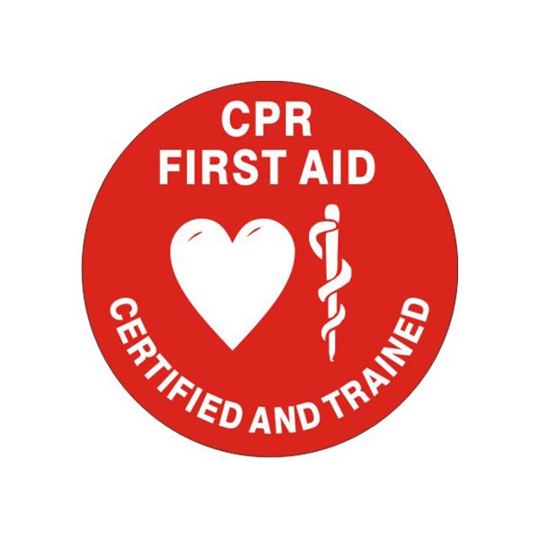 CPR First Aid Certified And Trained Picto  – Helmet / Hard Hat Markers - HMR-150