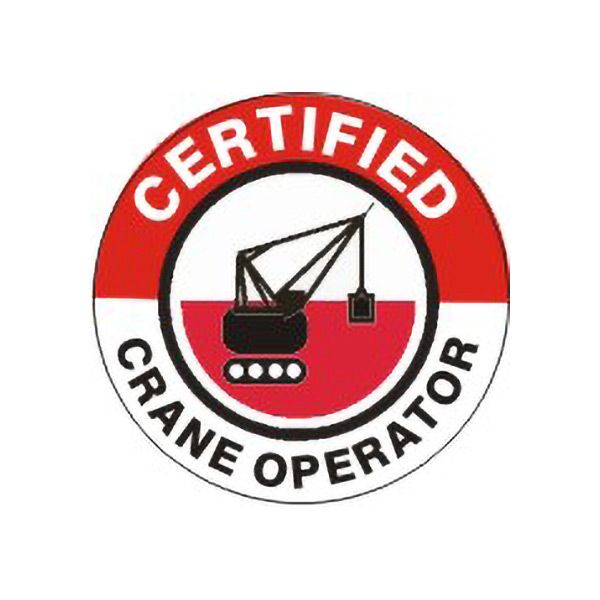 Certified Crane Operator With  Crane Picto  – Helmet / Hard Hat Markers - HM-104