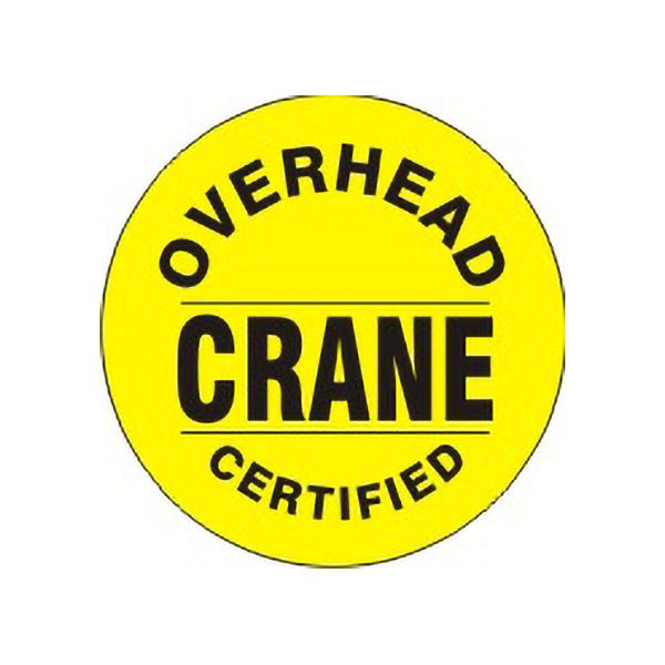 Overhead Crane Certified – Helmet / Hard Hat Markers - HM-114
