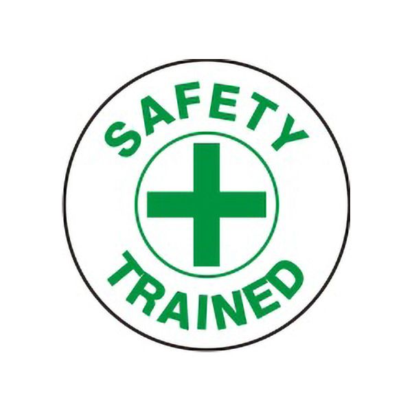 Safety Trained With Picto Of Cross In A Circle – Helmet / Hard Hat Markers - HM-121