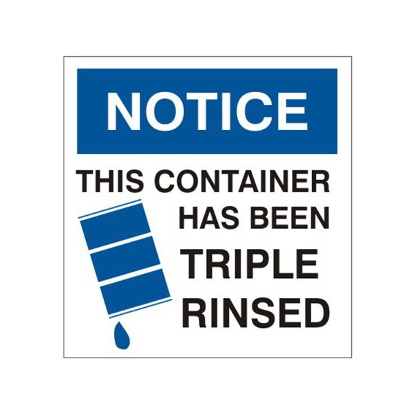 This Container Has Been Triple Rinsed With Barrel – Shipping Label - HW-99034